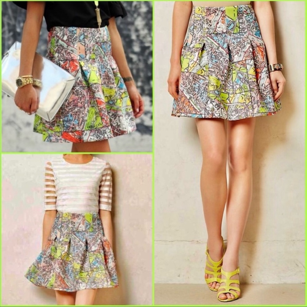 Nwt anthropologie skirt, maeve brand, map of paris